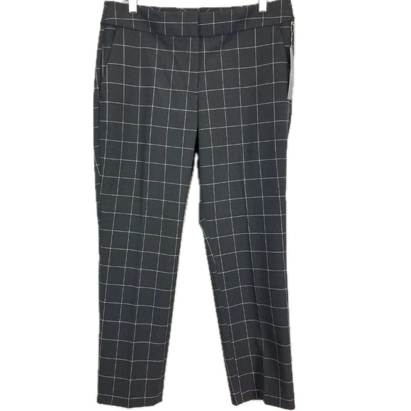 LOFT Pants - LOFT Julie Fit Black Windowpane Check Trousers | Slim Ankle | Size 6
